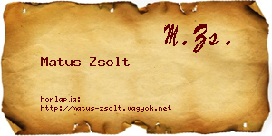 Matus Zsolt névjegykártya
